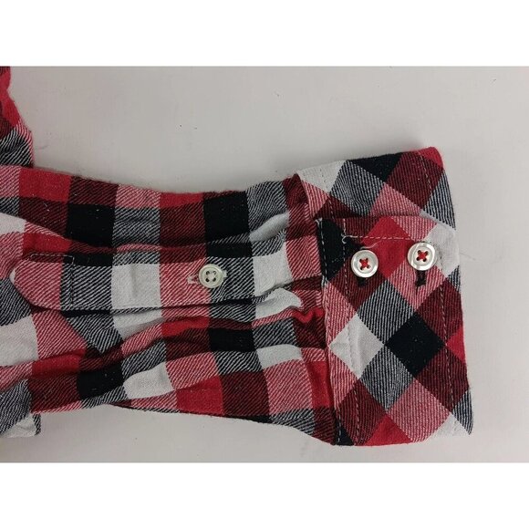 Talbots Button Up Shirt Women’s Size  Mp Red Black White Buffalo Check w/Silver - Picture 9 of 10